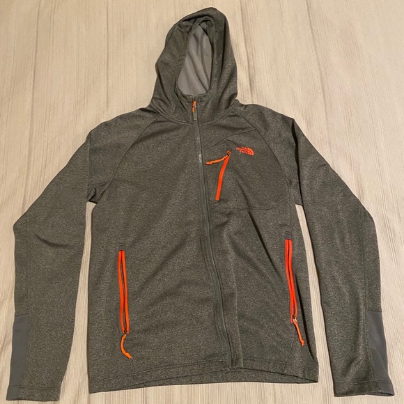 The North Face Other - North Face Grey with Orange Full-Zip Sweatshirt